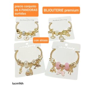 Lucm96h.dorados.precio conjunto de 4 PANDORAS surtidas