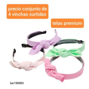 Luc150003.precio conjunto de 4 vinchas surtidas