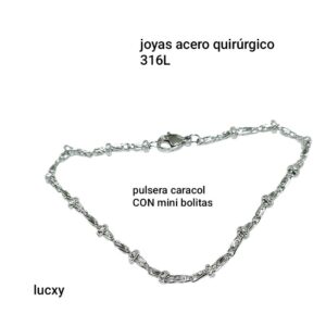 Lucxy.pulsera caracol con mini bolitas