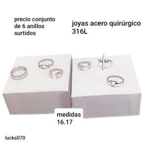 Lucks070.precio conjunto de 6 anillos surtidos