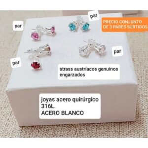 Aros LucMD. Conjunto de 3 pares. Colores surtidos.