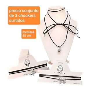 Precio conjunto de 3 chockers surtidos