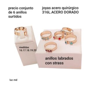 Lucmd precio conjunto de 6 anillos surtidos