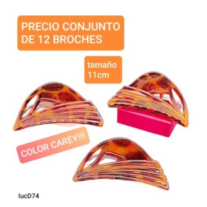 LucD74.precio conjunto de 12 broches carey
