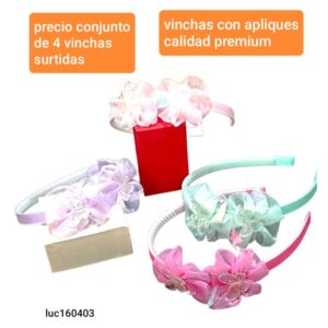 Luc160403.precio conjunto de 4 vinchas surtidas