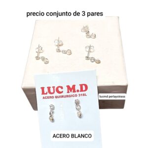 Lucmdperlasystrass.precio conjunto de 3 pares