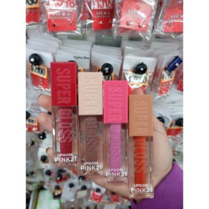 4 unidades de Brillo labial con color pink 21 ( surtidos de colores)