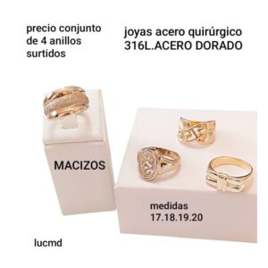 lucmD.precio conjunto de 4 anillos surtidos