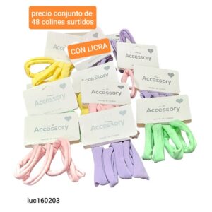 Luc160203.precio conjunto de 48 colines surtidos 5.5 cm con licra