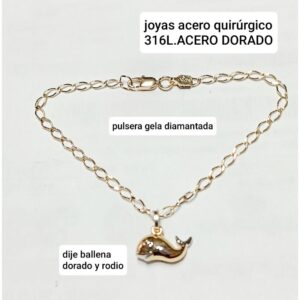 Luc pulsera ballena dorado y rodio