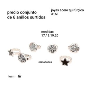 Lucmd.tir.precio conjunto de 6 anillos surtidos