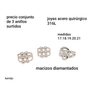 Lucmjc.precio conjunto de 3 anillos surtidos