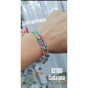 pulsera acero quirúrgico con piedras ( valor de cada una )