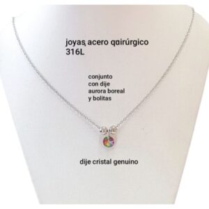 Conjunto con dije aurora boreal